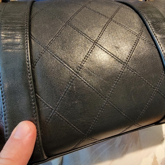 Chanel Black Lambskin Boston Vintage Satchel Duo w/strap Duffle Handbag PM - Picture 13 of 16